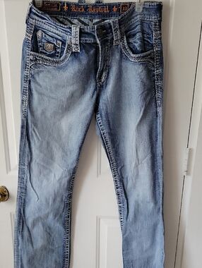 Rock Revival Faded Light Blue Denim Jeans